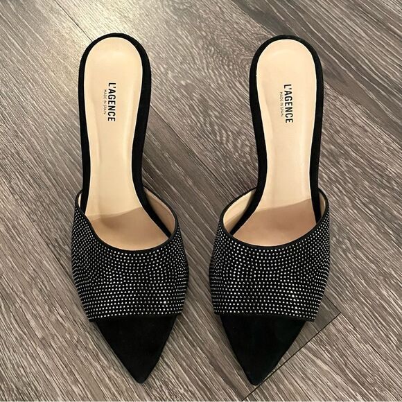L'AGENCE Roxanne Embellished Mule Sandals - Picture 1 of 7